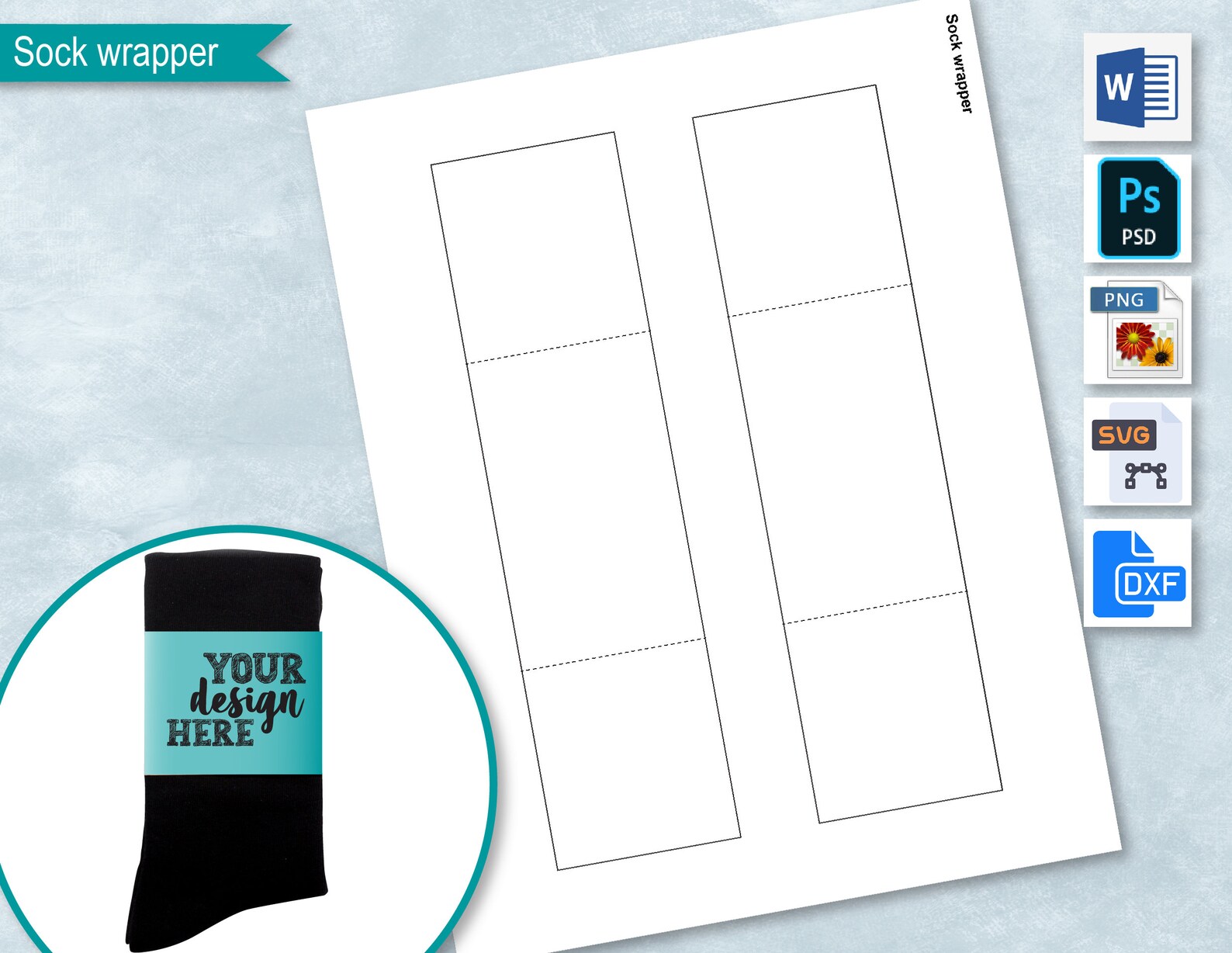 Socks Wrapper Template Sock Blank Label Sticker Party Favor Etsy
