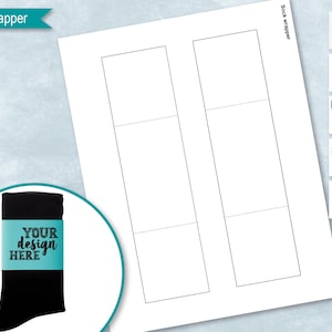 Socks Wrapper Template, Sock Blank Label Sticker, Party Favor, Create Your Own Design, PsD, PNG, SvG, DxF, MS Word Doc Format