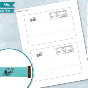 Chocolate Bar 1.86oz 52.7g Blank Wrapper Template, Sticker Label, DIY, Create Design Your Own, PsD, PNG, SVG, DxF, Ms Word, Cricut, Canva