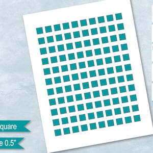 0.5 inch Square Blank Template, 12 mm Square Sticker Collage, 0.5&quot; Multipurpose Labels, Create Your Own Design, PsD, PNG, SvG, DxF, MS Word