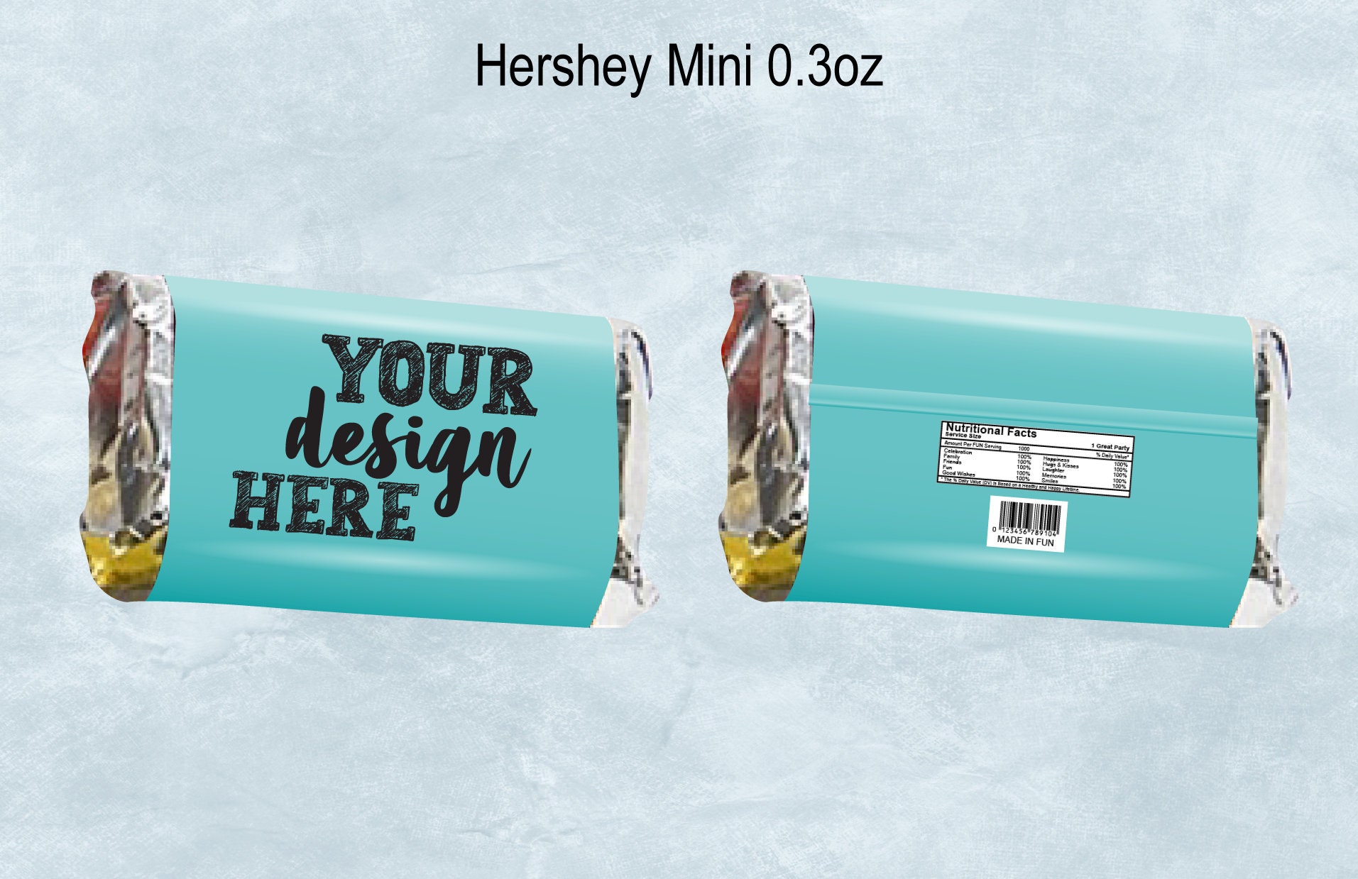 Hershey Mini 0.3oz Blank Wrapper Template with Nutritional Etsy