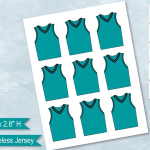 Jersey Cupcake Topper Blank Template, Sports Jersey Stickers, Basketball Jersey Labels, Design Your Own, PsD, PNG, SVG, Dxf, MS Word Format