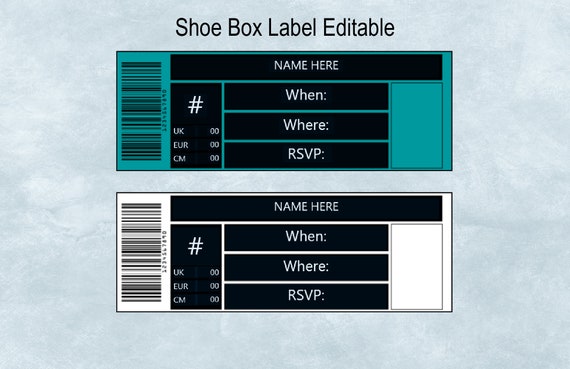 Box Editable Template DIY Custom Shoe Box - Etsy