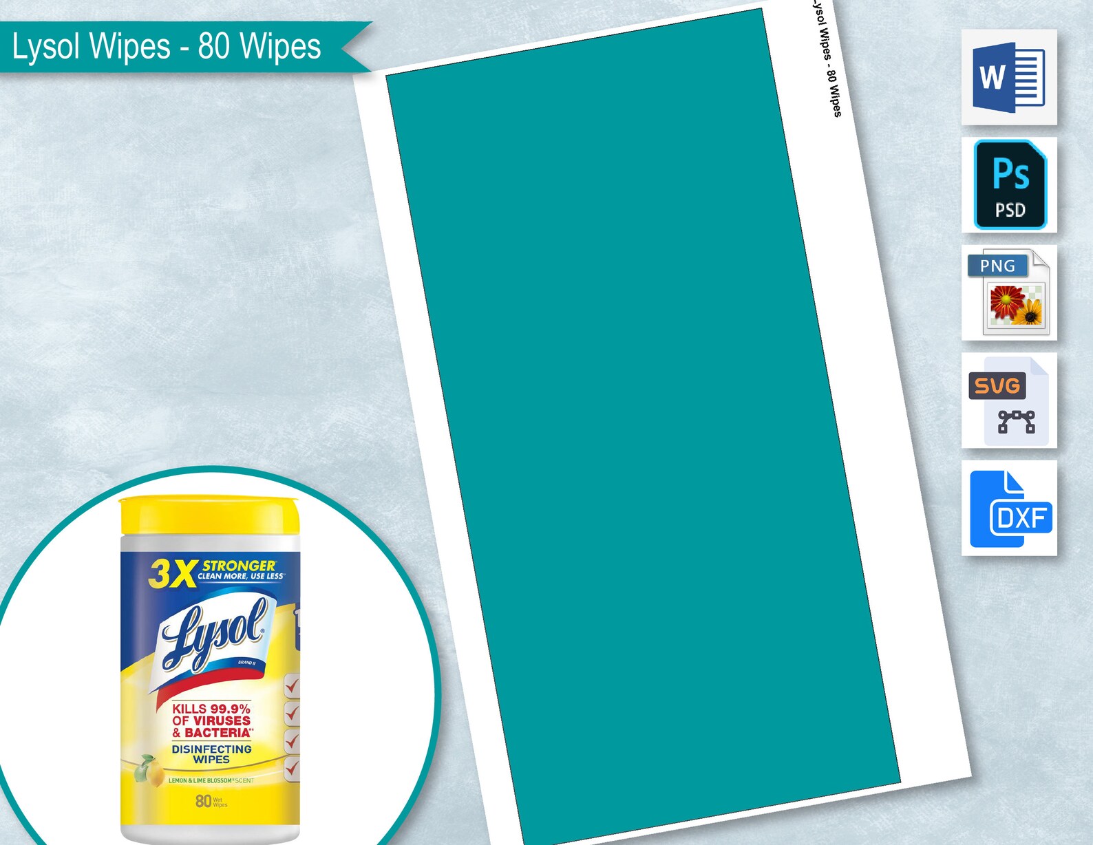 Lysol Disinfecting 80 Wipes Blank Label Template Lysol Wipes Etsy