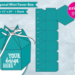 Sechseckige Mini-Geschenkbox, 8,5 "x 14" Bogen druckbar, Sechseck-Geschenkbox, Party-Geschenkbox, DIY, Cricut, Silhouette, SVG, PNG