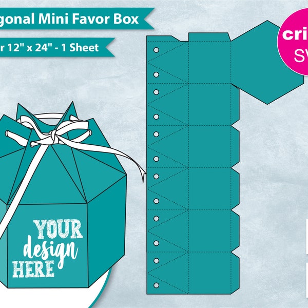 Hexagonal Mini Gift Box, 8.5"x14" Sheet Printable, Hexagon Gift Box, Party Gift Box, Create Your Own, DIY, Cricut, Silhouette, SVG, PNG