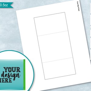 May include: A printable template for a Fun Dip wrapper. The template is divided into three sections with the text "Fun Dip 0.5oz" at the top. The template is designed to be used with a graphic design program.