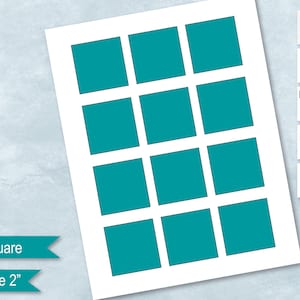 5 cm quadratische leere Vorlage, 51 mm quadratische Aufkleber Collage, 5 cm Mehrzwecketikett, Erstellen Sie Ihr eigenes Design, PsD, PNG, SvG, DxF, MS Word