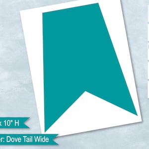 Dove Tail Wide  8&quot; x 10&quot; Banner Blank Template, Dove Tail Flag Banner Template Create Design Your Own, PsD, PNG, SVG, Dxf, MS Word Formats