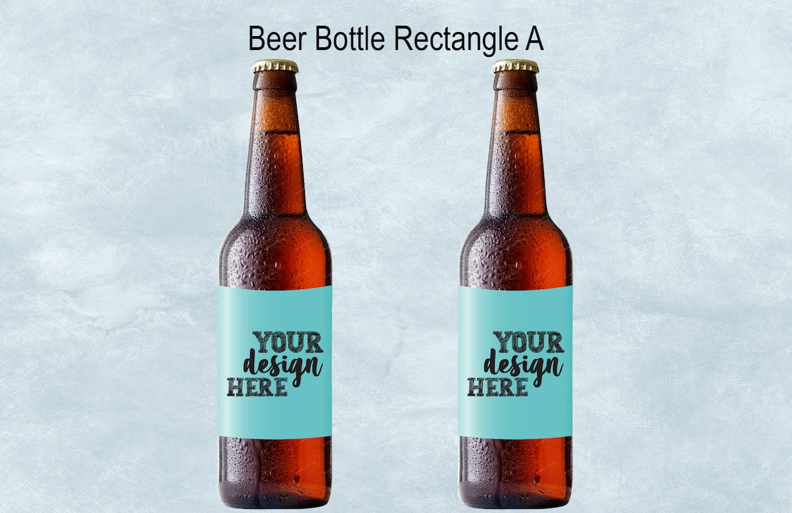 Beer Bottle Rectangle Label Template Beer Bottle Label Etsy