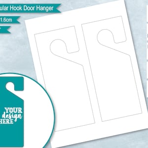 Mall för rektangulär krok, gör-det-själv-dörrhängare, tom etikett för dörrskylt, tom etikett för fastighetsmäklare, PSD, PNG, SvG, DxF, Word-format