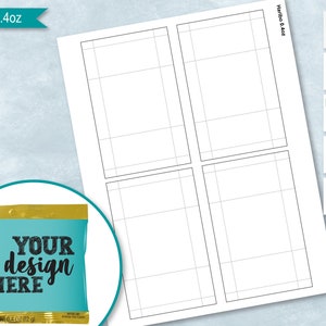 Plantilla de envoltura de osos gomosos de 0,4 oz y 12 g, plantilla de etiqueta adhesiva de oso dorado, bricolaje, cree su propio diseño, PsD, PNG, SVG, DxF, Ms Word, Cricut