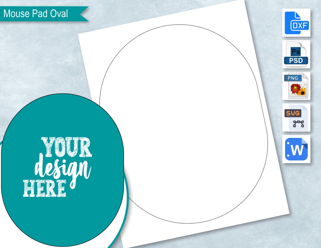 Oval Mouse Pad Template, DIY Sublimation Mouse Pad Template, Digital
