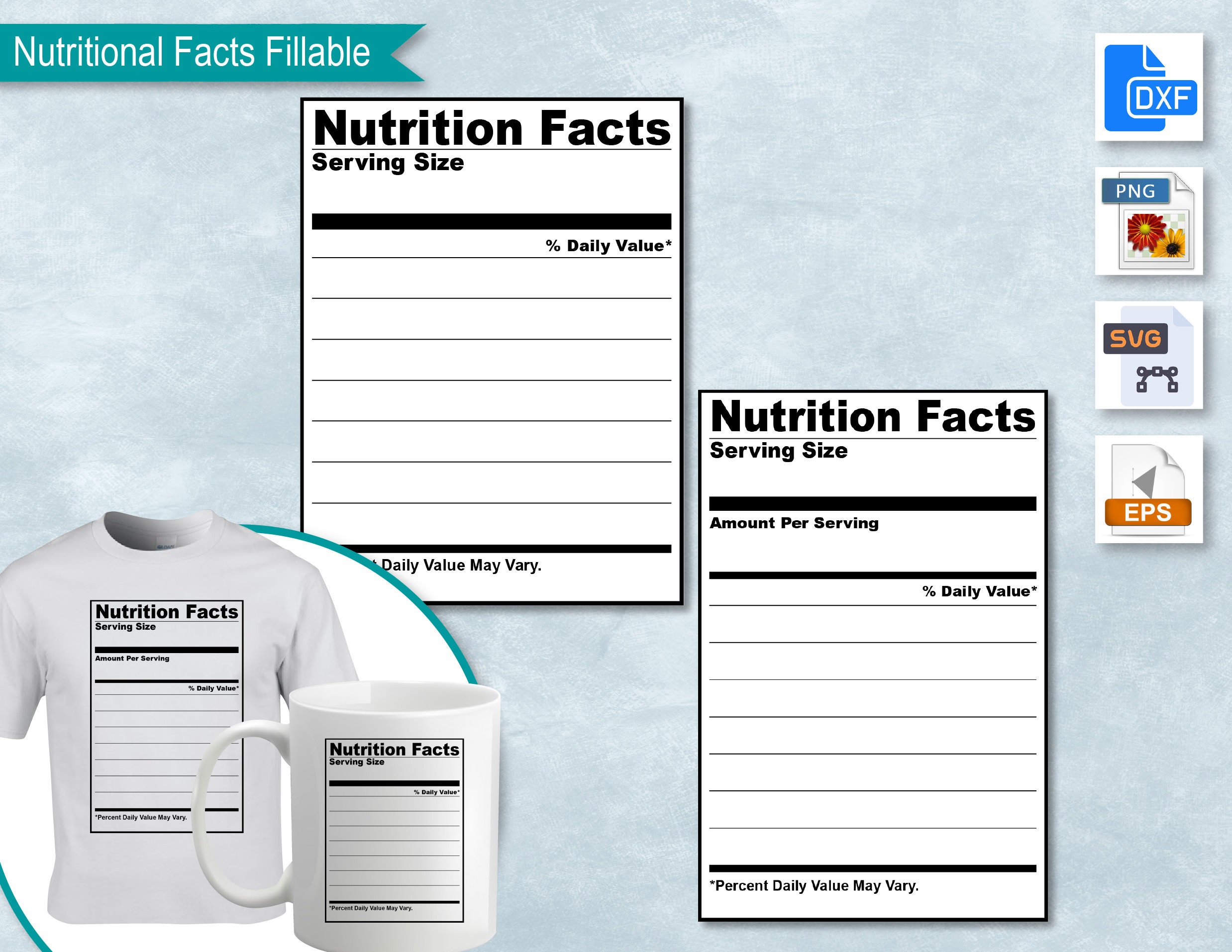 Blank Fillable Nutrition Facts Editable Nutritional Fact Etsy