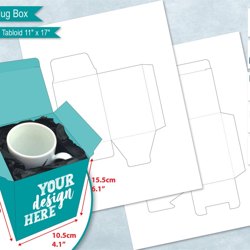 Mug Box Template Etsy