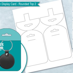 Rounded Top 2 Wide Keychain Display Card Blank Template, Sublimation Keyring Card Holder, Key chain Packaging, DIY,  PsD, PNG, SvG, DxF, EPS