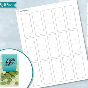 Mint Box 0.6oz 18g Blank Wrapper Template, TicTac Sticker Label, Create Design Your Own, PSD, PnG, SVG, DxF.