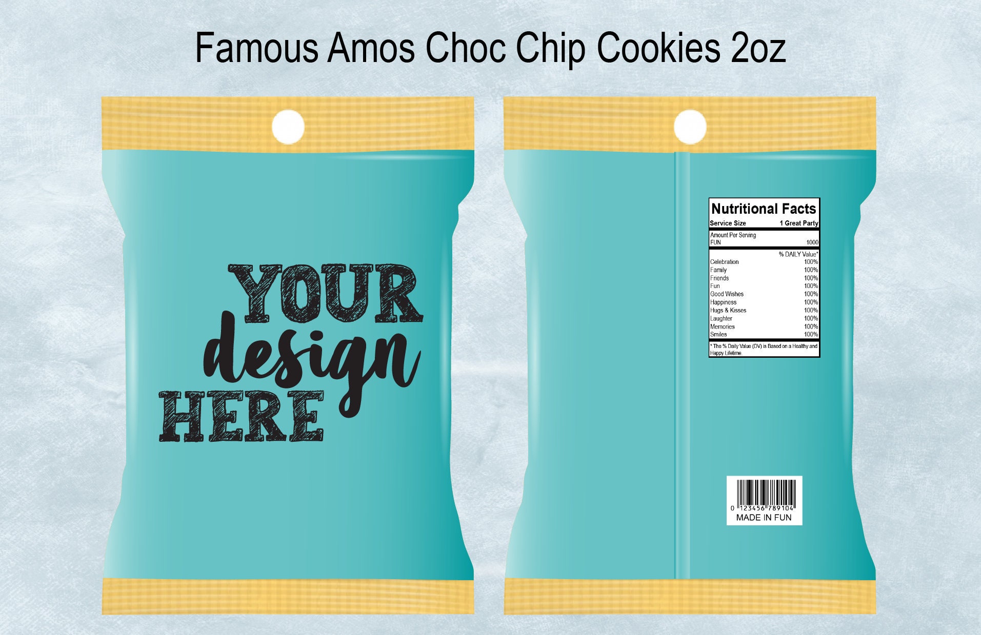 Famous Amos Cookies 2oz 56g Template With Nutritional Facts - Etsy