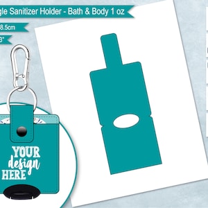 Rectangular 1oz Mini Hand Sanitizer Keychain Sublimation, No Sew Template, Custom Fob Key Ring, DIY Cricut SVG file, PsD, Png, DxF, EPS