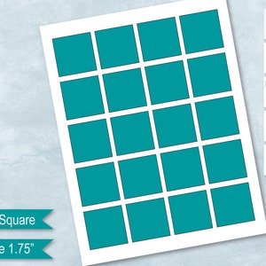 1.75 Inch Square Blank Template, 44 Mm Square Sticker Collage, 1.75 ...