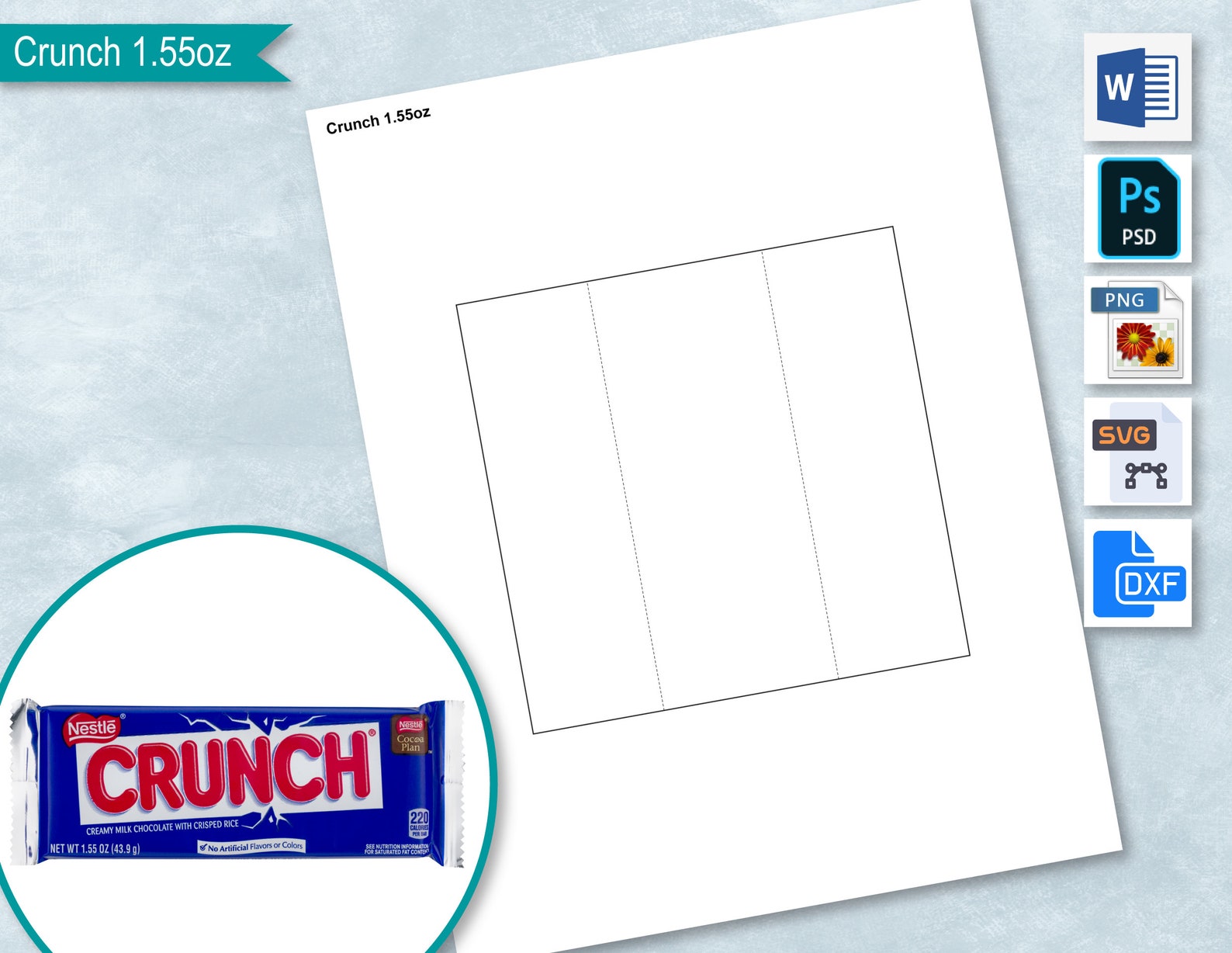 Crunch 1.55oz 43.9g Wrapper Template Crunch Sticker Label | Etsy
