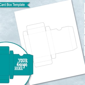 Modelo de caixa de cartão de jogo, modelo de caixa de cartão colecionável, caixa de cartão de pôquer personalizada em branco DIY, crie seu próprio design, PsD, PnG, SvG, DxF, MS Word