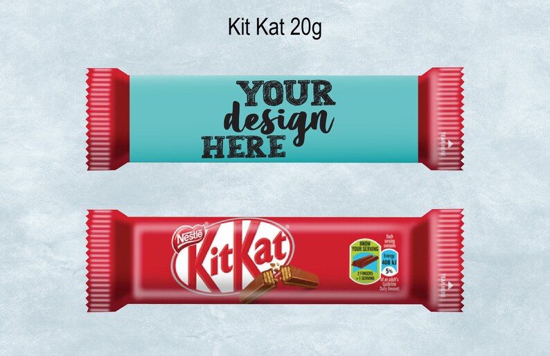 Kit Kat 20g 2 Finger Blank Wrapper Template Kit Kat Sticker Etsy