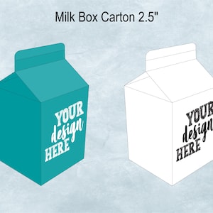 2.5 Milk Carton Gift Box Template, 8.5x11 Sheet, 6.3 cm Milk Box, DIY CandyTreat Box, Party Favor Box, Cricut, Sublimation Cut File SVG image 2