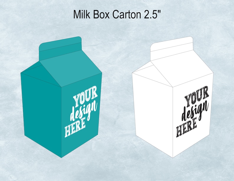 2.5 Milk Carton Gift Box Template, 8.5x11 Sheet, 6.3 cm Milk Box, DIY CandyTreat Box, Party Favor Box, Cricut, Sublimation Cut File SVG image 2