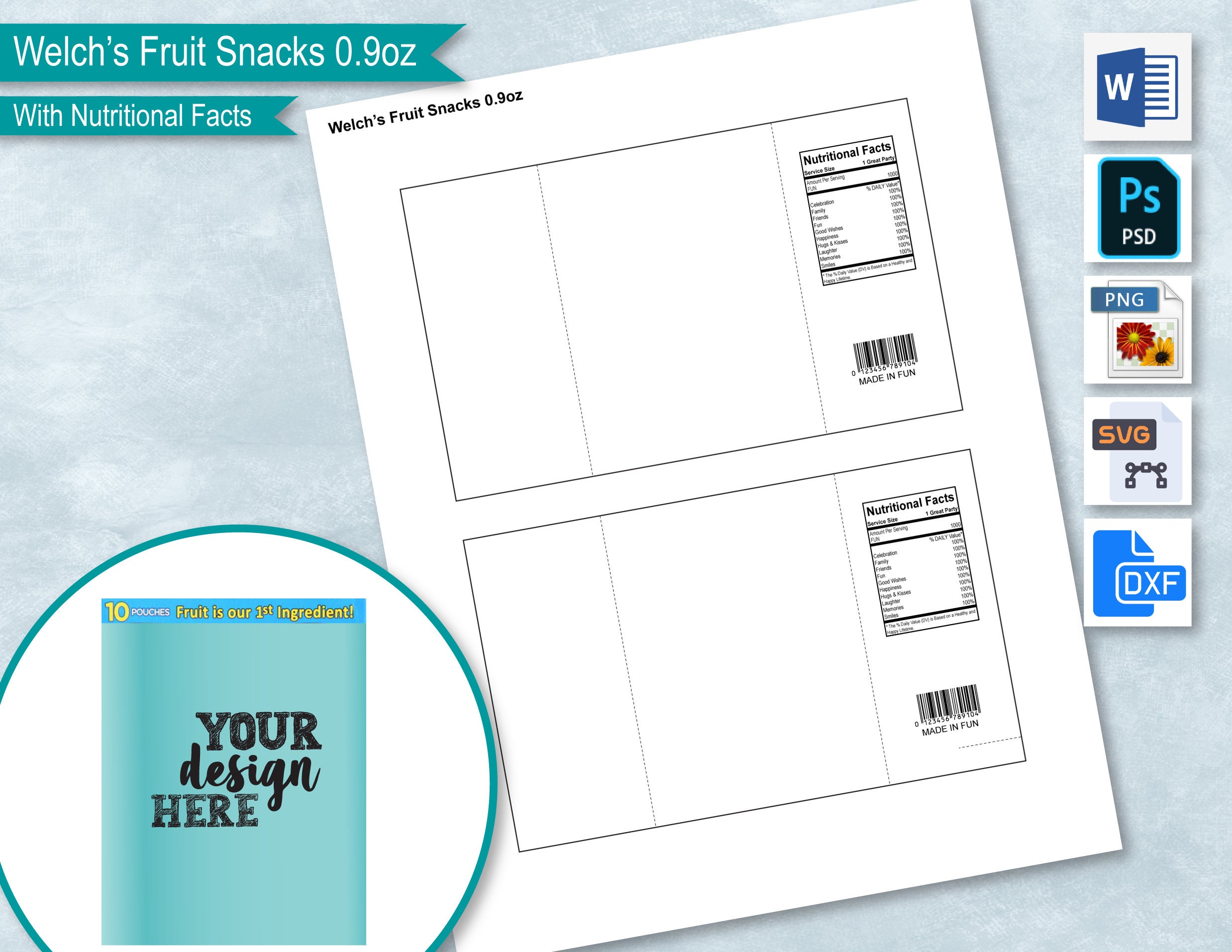 Blank nutrition facts label template word doc