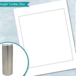 Skinny Straight Tumbler 20oz Blank Wrapper Template, Tumbler Sublimation, Create Design Your Own, PsD, PnG, SvG, Dxf, Eps Formats