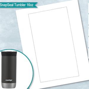16oz Contigo SnapSeal Tumbler Blank Wrapper Template, Contigo Auto Seal Tumbler, Create Design Your Own, PsD, PnG, SvG, Dxf, Eps Formats