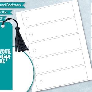 Semi Round Rectangular Bookmark Blank Template, DIY Create Your Own Custom Personalized Rectangle Bookmark, PsD, PNG, SvG, DxF, Word Format