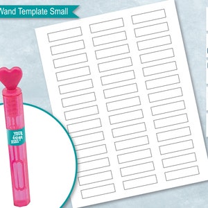 Small Bubble Bottle Blank Label Template, Mini Wedding Bubble Bottle ...