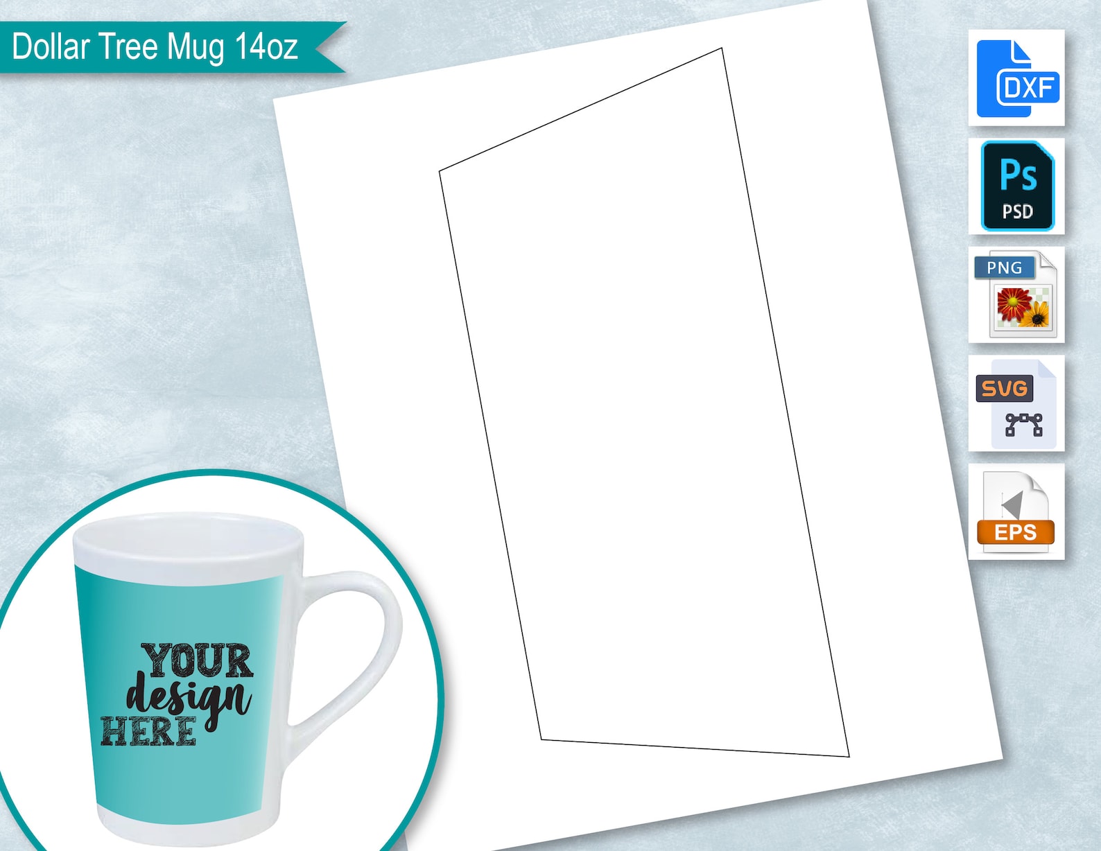 14 Oz Dollar Tree Mug Blank Wrapper Template Coffee Tea Mug Etsy UK