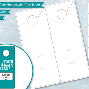 Colgador de puerta clásico con plantilla de inserción de tarjeta, letrero de puerta de etiqueta en blanco, etiqueta en blanco de agente inmobiliario, bricolaje, PsD, PNG, SvG, DxF, formatos de Word