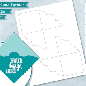 Benelux Corner Bookmark Blank Template, DIY Create Your Own Bookmark, Custom Personalized Label Template,  PsD, PNG, SvG, DxF, Word Formats