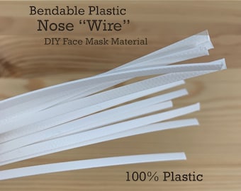 20Pcs LASOA Nose Bridge Clip Plastic White Bendable Nose Wire Nose Bridge Wire Cable for Handmade Crafts DIY