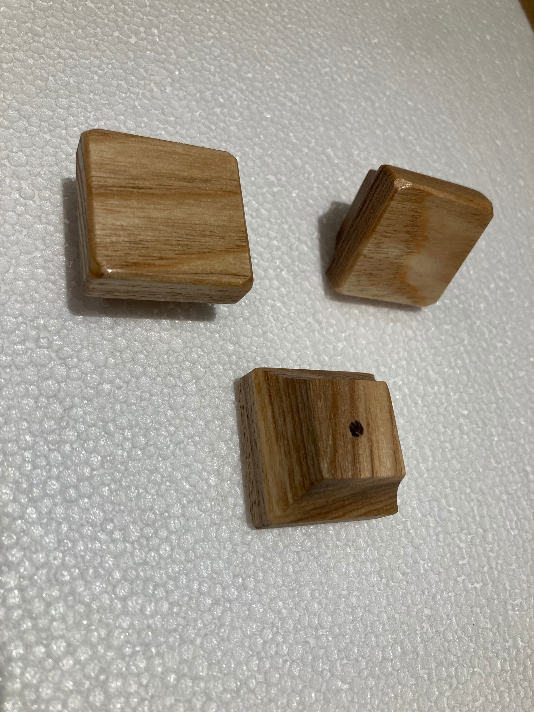 Oak square knob / wooden square knob / hardwood drawer Etsy