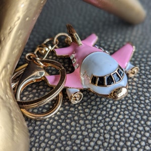 Pink Airplane Keychain Accessory & Luggage Bag Travel Charm