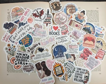 Reading Stickers Variety Pack, Kindle Decals, Romantasy Book Lover Gifts