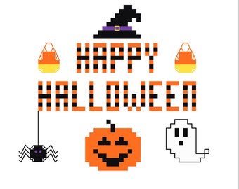 Happy Halloween Cross Stitch PDF Pattern