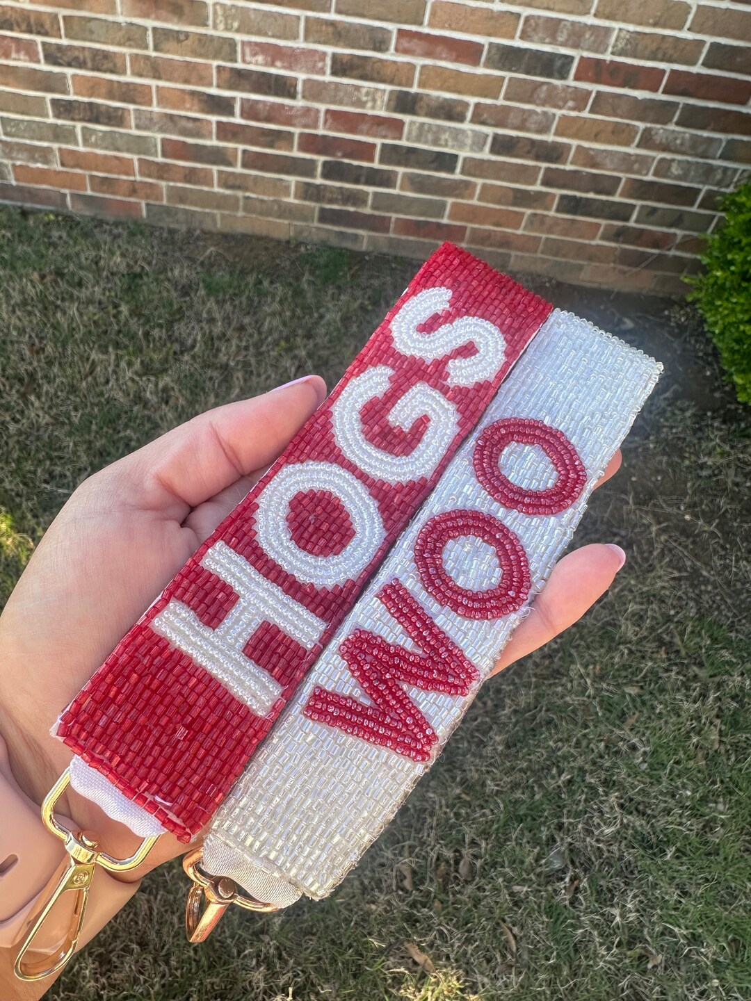 Beaded Wristlet Strap Beaded Razorback Purse Beaded Arkansas Coin Purse