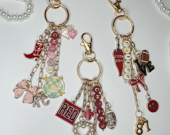 Chiefs Charm Bar - Bag Charm - Football Charm Bar - Purse Charm - Girly Gifts - Bestfriend gifts - Keychain Charms  - Chiefs Keychain