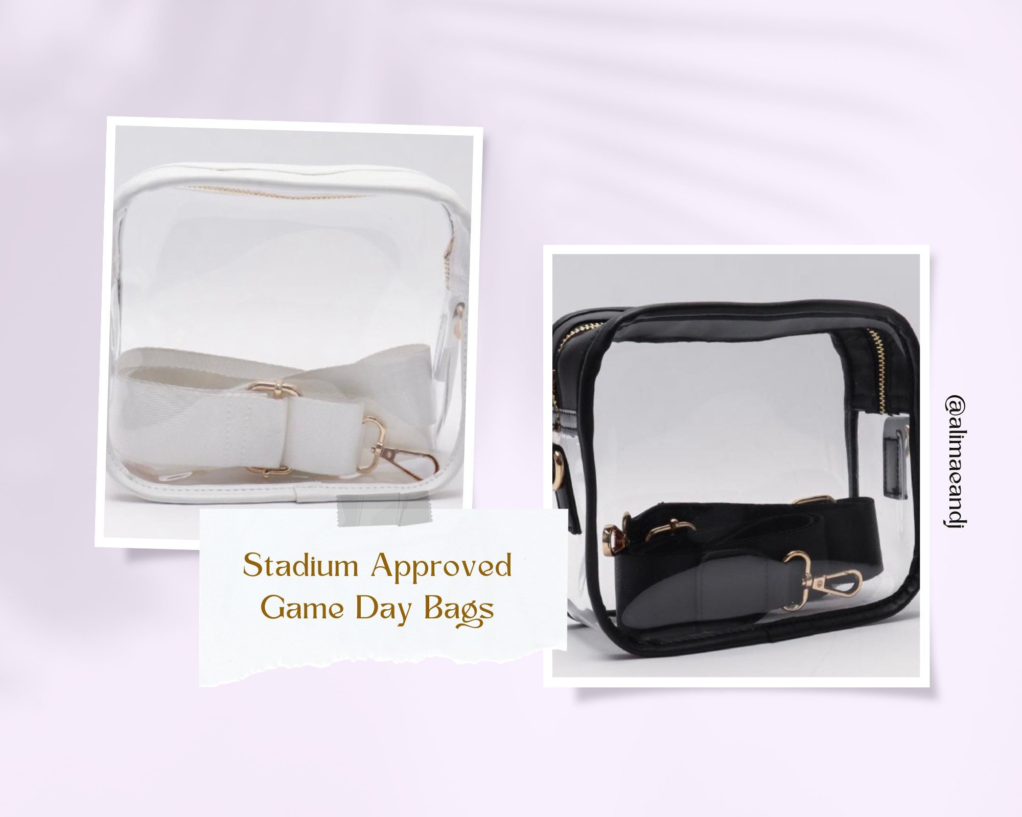 Game Day Clear Bag, Stadium Approved Bags, Clear Crossbody Game Day Bag