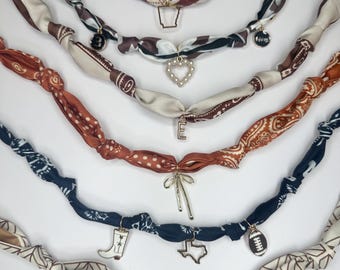 Mothers Day Charm Gifts - Bandana Charm Necklace - Scarf Charm Necklace - Charm Necklace - Mothers Day Charm Bar - Texas Charm Bandana
