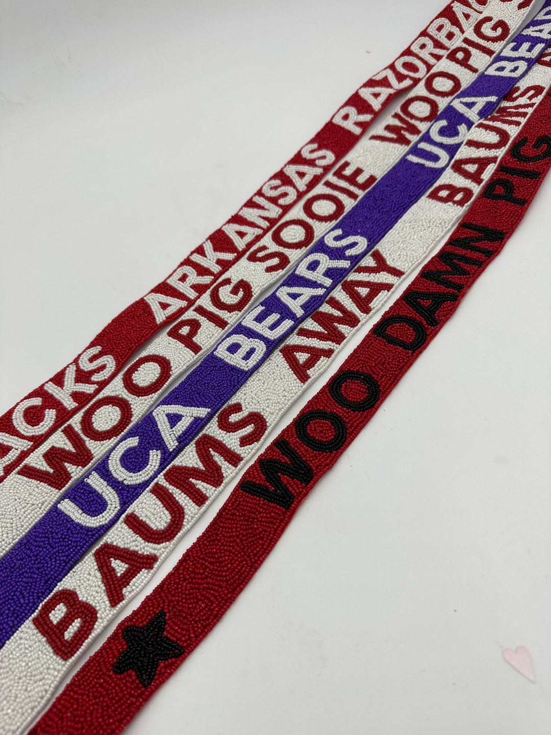 Bud Walton Beaded Guitar Strap Razorback Strap Beaded Arkansas Strap