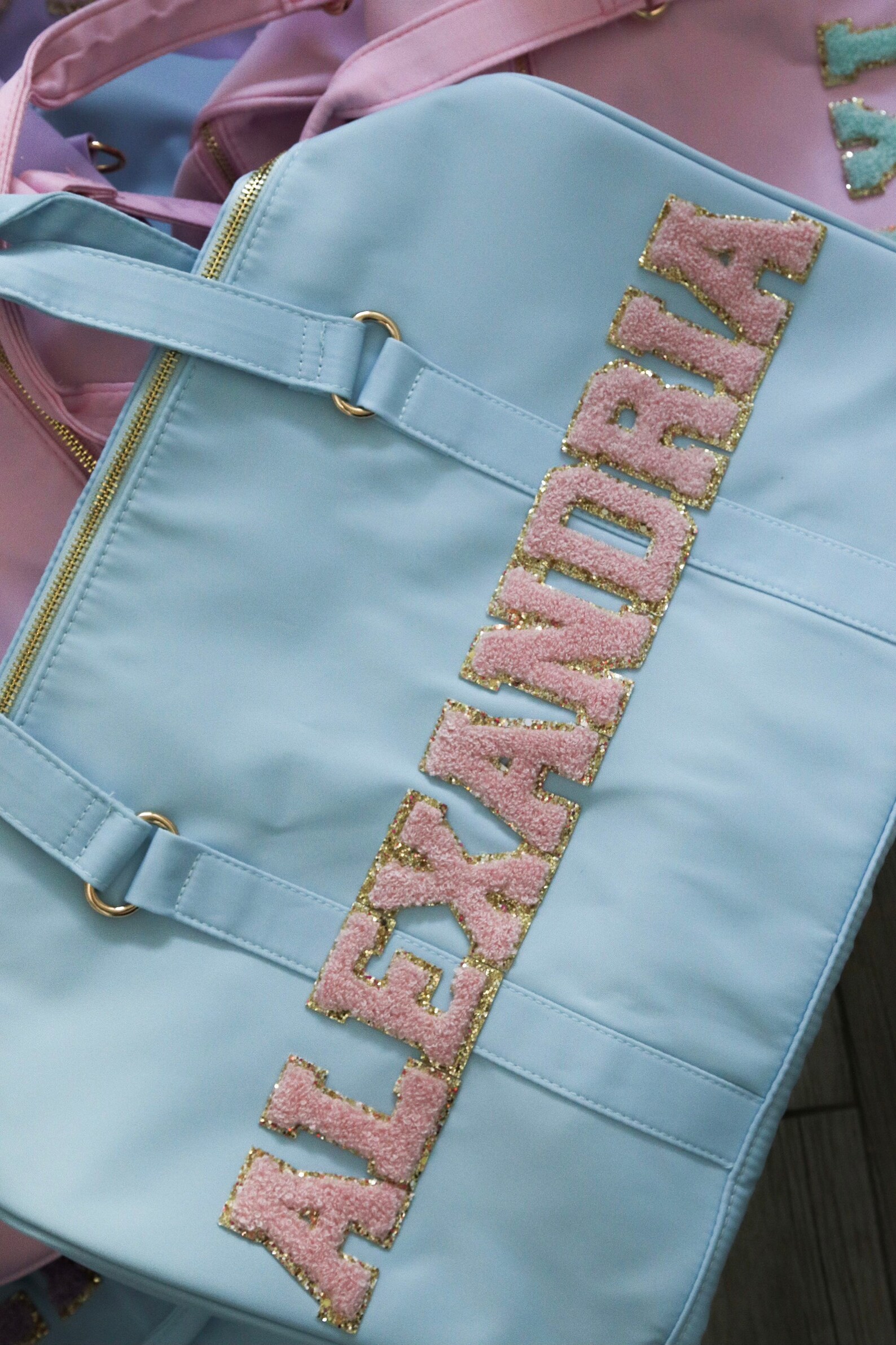 Varsity Letter Duffle Bag Chenille Patch Backpack Letter Etsy