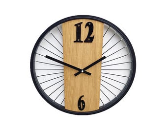 Harlem wall clock, unique loft clock, bicycle wheel, original gift