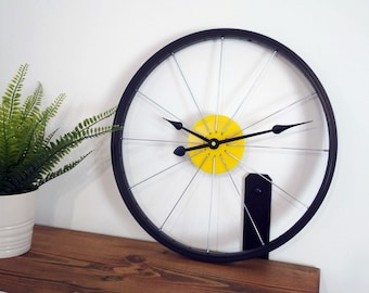 Max wall clock made of bicycle rims and spokes, bicycle, gift